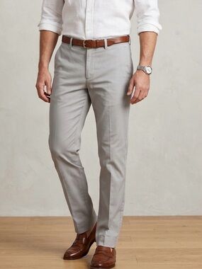 Light Gray Men's Chinos - Modern Tailored Fit